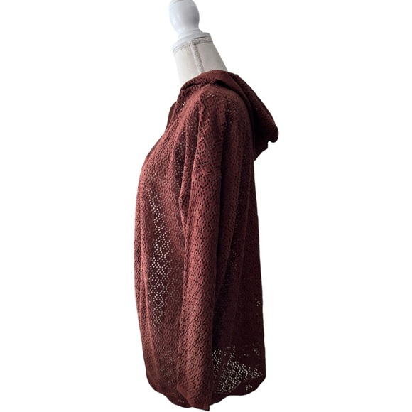 Keren Hart Rust Brown Open Cardigan with hood - Picture 5 of 9